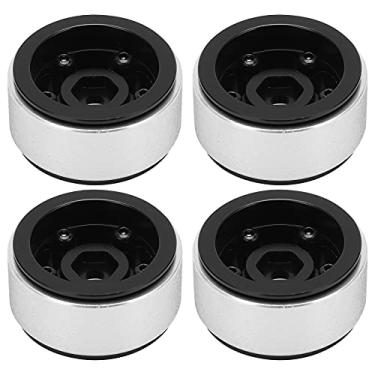 Imagem de 4pcs Rodas Beadlock Liga de Alumínio Pneus de Esteira de Cinco Raios Com Parafusos para Axial SCX24 9008 1/24 Carro de Controle Remoto Preto Aprimorado e Estabilidade para Seu