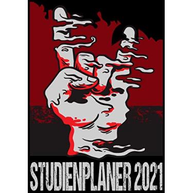 Imagem de Studienplaner 2021: Wochenplaner zum notieren, organisieren und planen DIN A4. Kalender/Terminkalender/Monats- / Tagesübersicht/Kontakt- / Geburtstags listen/Rock Zeichen