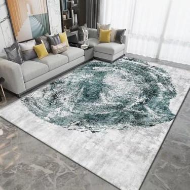 Imagem de Tapete cinza claro verde estilo moderno decoração de sala de estar tapete grande sofá cabeceira área tapetes quarto sala, flanela 19,160x230cm 63x90in