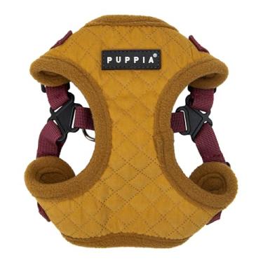 Imagem de Puppia Peitoral para cães Irvin Comfort Step-in Warm Winter Diamond Pattern ajustável pescoço e peito para cães pequenos e médios, mostarda, grande