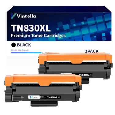 Imagem de Vintella Cartucho de toner TN830XL para impressora Brother de alto rendimento de substituição para Brother TN830 TN-830 TN-830XL para uso com Brother HL-L2400D HL-L2460DW HL-L2405W HL-L2480DW