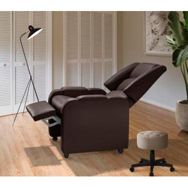 Imagem de Poltrona Do Papai Reclinável Confortável Suécia Com Rodízio - Corino Marrom