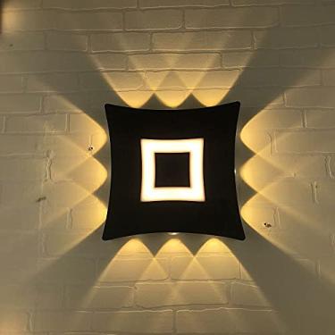 Imagem de Luminária de parede externa LED à prova d'água 12W Arandela de alumínio, holofote de montagem em superfície para ambientes internos e externos, luzes externas pretas foscas à prova de chuva,