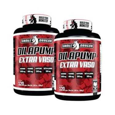 Imagem de Kit 2x Dilapump Extra Vaso Pote 120 Cápsulas Para Homens e Mulheres Beta Alanina Arginina Calcio Cafeina - Snake Dragon