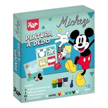Imagem de Pintura A Dedo Mickey Mouse Tinta Pincel Infantil 18 Peças DAC