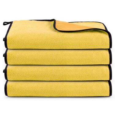 Imagem de Kit 04 Panos Flanela E Microfibra Dupla Face Toalha Para Limpeza Em Ge