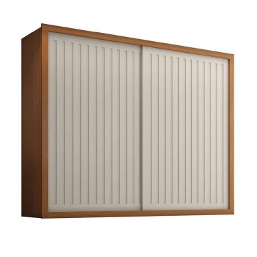 Imagem de Guarda Roupas Casal Ripado 2 Portas de Correr 6 Gavetas Coliseu Madeirado / Areia Zanzini