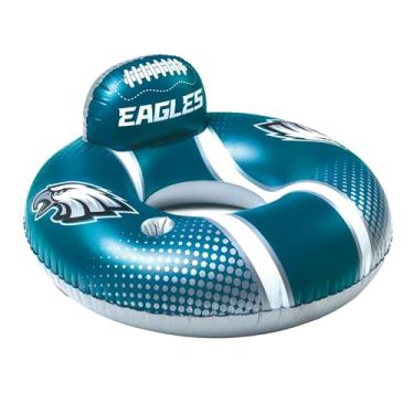 Imagem de BigMouth Boias infláveis de piscina Philadelphia Eagles de 106 cm oficialmente licenciadas pela NFL Fan Gear Merchandise Back Support para adultos e adolescentes