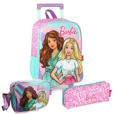 Imagem de Kit Escolar Mochila De Rodinhas Estojo e Lancheira Barbie - Luxcel, Ro