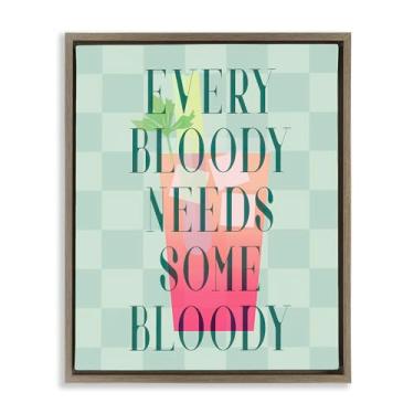 Imagem de Stupell Industries Tela emoldurada Bloody Mary Cocktail Brown Floater Design de arte de parede por Daphne Polselli, 17 x 21