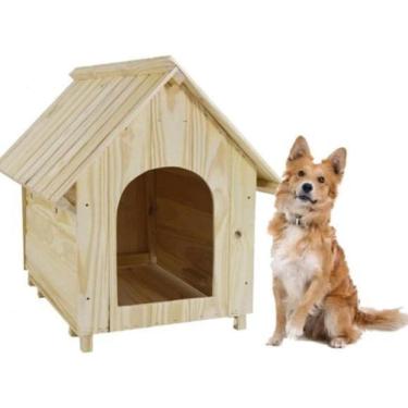 Imagem de Casa Cachorro Pet Madeira 50X45 Casinha Cachorro Pequeno