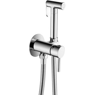 Imagem de Pulverizador de bidê portátil para vaso sanitário Kit de pulverizador de fraldas de pano de alta pressão com alça única Torneiras de bidê de água quente e fria Kit de pulverizador de vaso sa