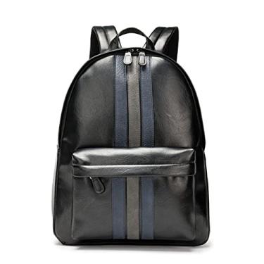 Imagem de Mochila masculina fashion mochila de couro de qualidade para homens casual negócios mochila para laptop bolsa de viagem masculina