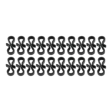 Imagem de Fenteer Gabines de cordas leves ganchos de calha de calha prática clipes s de férias de festa luz de natal luz, Preto, 20 Pedaços