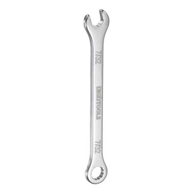 Imagem de HARFINGTON Chave de combinação fina de aço inoxidável 30Cr13 de 7/81.3 cm, mini chave inglesa combinada com extremidade de caixa de 12 pontos deslocada e extremidade aberta angular de 15° para reparos