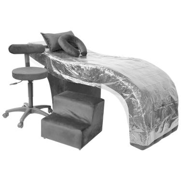 Imagem de Kit Maca Estética Charme para Cílios + Mocho + Escada + Capa Veludo Cor:Veludo Preto