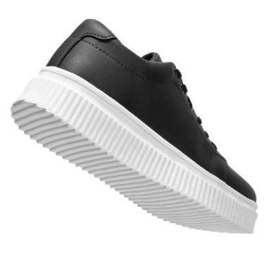 Imagem de Tenis Preto Feminino Casual com Sola Plataforma. - Fierre, Preto, 38, 