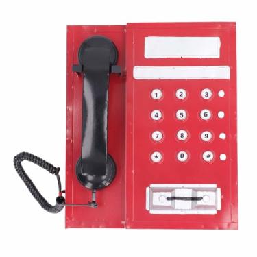 Imagem de Modelo de Telefone retrô, Simulação de Telefone Antigo Inovador, Decoração de Modelo de Telefone Vintage para Dramatização, Adereços de Fotografia, Decoração de Casa (Vermelho)
