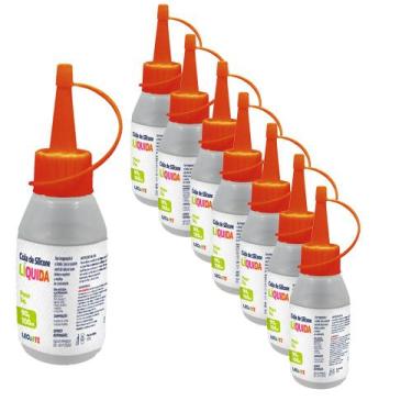 Imagem de Kit 7 Colas Silicone Liquida Eva Isopor Artesanato Artesão Cola Isopor