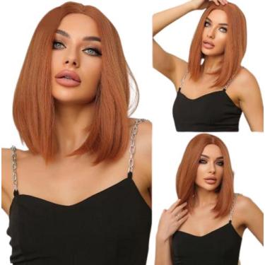 Imagem de Peruca Lace wig Curta Bob Ruiva Fibra premium - GM HAIR