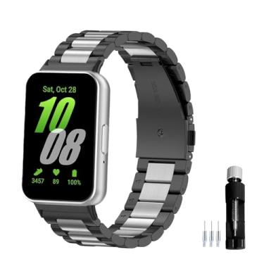 Imagem de Gheper Pulseira de metal compatível com Samsung Galaxy Fit3[2024] SM-R390 pulseira de substituição de aço inoxidável sólido pulseira acessório pulseira