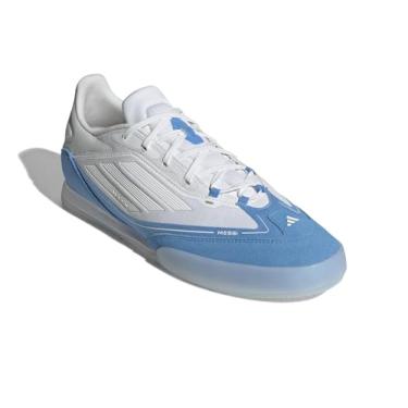 Imagem de adidas Tênis masculino F50 Messi Freestyle, Branco/dourado metálico/azul explosão, 45