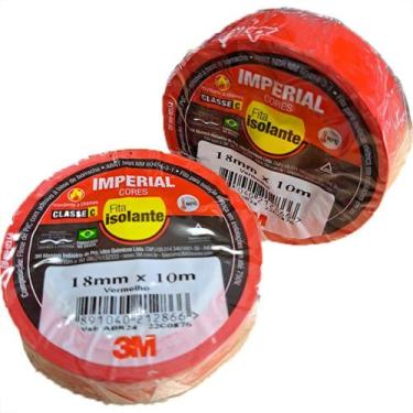 Imagem de Fita Isolante 3M Imperial. 10M Vermelha - Kit C/10 Pecas