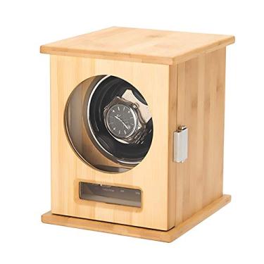 Imagem de Suporte de relógio para relógios automáticos - Caixa de enrolamento de relógio único de madeira agitadora automática de relógio mecânico controle TPD doméstico mini dispositivo giratório estojo de