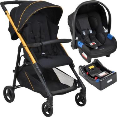 Imagem de Carrinho de Bebe com Bebe Conforto Base Burigotto Tak Metal Gold