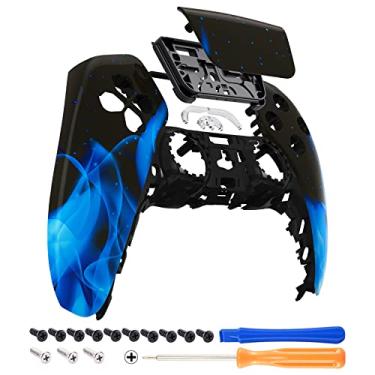 Imagem de eXtremeRate Blue Flame Touchpad Capa frontal para controle PS5, capa de substituição DIY para controle DualSense, capa de toque personalizada para controle Playstation 5