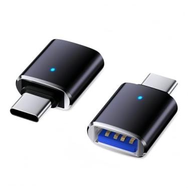 Imagem de Qjin Adaptador USB C para USB para microfone Blue Yeti, conversor USB-C macho para USB-A fêmea para MacBook Pro/Air, iPad Pro, Galaxy Tab, Galaxy S25/S24, (pacote com 2)