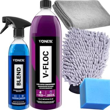 Imagem de Cera Blend Spray Vonixx Carnaúba + Shampoo Neutro Super Concentrado V-floc 1,5l