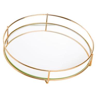 Imagem de Bandeja hara fence golden redonda 20 cm