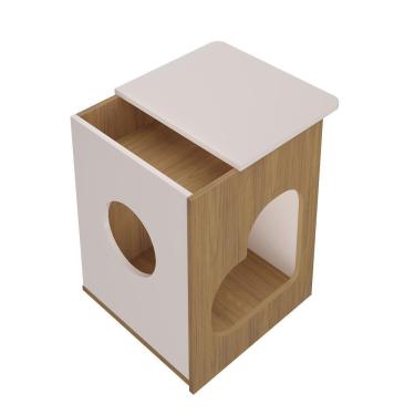 Imagem de Mesa Lateral Pet Carvalho/off White Artely Carvalho/off White