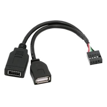 Imagem de xiwai Porta dupla Tipo-A e USB 3.1 Chave de soquete do painel frontal - A Tipo-E para USB 2.0 9 pinos 10 pinos macho cabo de extensão de cabeçalho de placa principal Cabo adaptador de placa principal