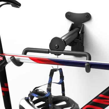Imagem de Goovilla Suporte de parede ajustável para bicicleta – Suporte horizontal para bicicleta com economia de espaço para bicicletas de montanha/estrada/híbridas | Armazenamento seguro de garagem em casa