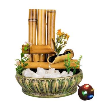 Imagem de Fonte Bambu De Mesa Feng Shui Agua Cascata Decorativa 26cm - NoBrand, 