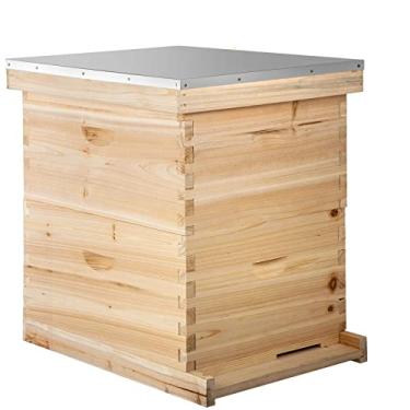 Imagem de Ferramentas Caixa de abelhas Kit de Madeira Ninho de Abelha Equipamento Apicultor Ferramenta de Apicultor para Colmeia de Abelhas Estrutura de Ninho com Telhado de Metal (Cor: 20 Moldura 4 Camadas