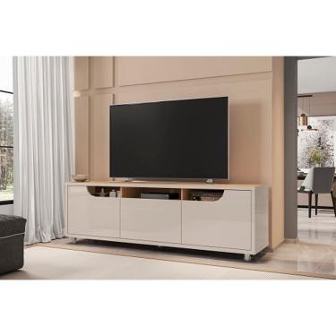 Imagem de Rack Jersey 1.60 Off White/Noce - Casa D Móveis