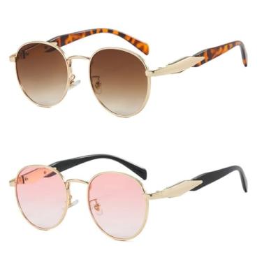 Imagem de Óculos de sol de metal Óculos de sol da moda feminina Óculos de sol retrô masculino Óculos de sol com proteção solar Uv400 (3)