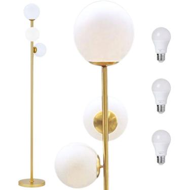 Imagem de Luminária Piso Chão 166Cm Jabuticaba 3 Globos Gimpo