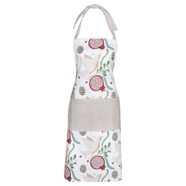 Imagem de Boston International Avental com bolso frontal de algodão premium cozinha cozinha cozinheiro presentes aventais, tamanho único, baga de inverno