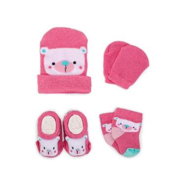 Imagem de Kit Enxoval Bebe Toca Luva Sapatinho E Meia Recem Nascido Presente Mat