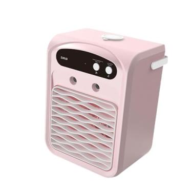 Imagem de IEUDNS Mini fã de refrigeração do refrigerador de ar de ar portátil versátil com umidificação de condicionado de ventilador pessoal para dormitório de mesa, Rosa