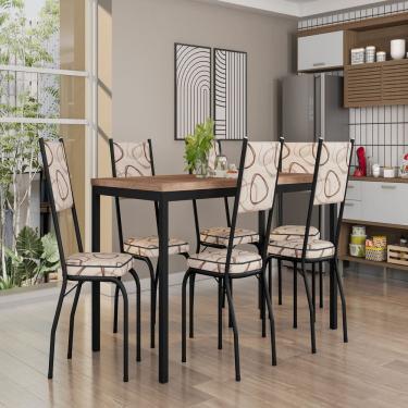 Imagem de Conjunto Sala de Jantar com 6 Cadeiras SF Preto/ Madeira Cedro/ Demolição