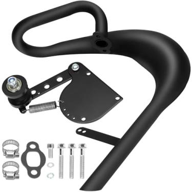 Imagem de YOXUFA Kit de ajuste tensor de corrente de clipe silenciador de tubo de expansão cromada para 49cc 50cc 66cc 80cc 100cc 2-Stroke YD100 PK80 peças de motor a gás para bicicleta motorizada preta