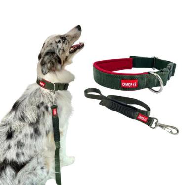 Imagem de Conjunto Coleira com Trava de Segurança P + Guia para Cachorro - Canad