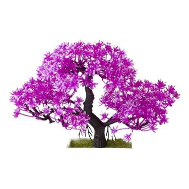 Imagem de Bonsai Artificial Realista Mini Folhas Roxo Vaso Plantas Top - RS GROU