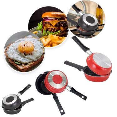 Imagem de Frigideira Dupla Hamburgueira e Omeleteira Goumert Antiaderente14 cm -