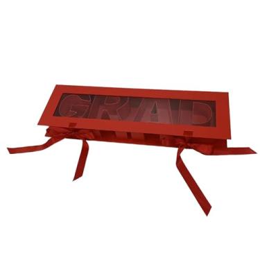 Imagem de Esquirla Caixa de flores em formato de letra de formatura, sabonete eterno, embalagem, saco decorativo de papelão, caixa de presente para lembranças e, Vermelho